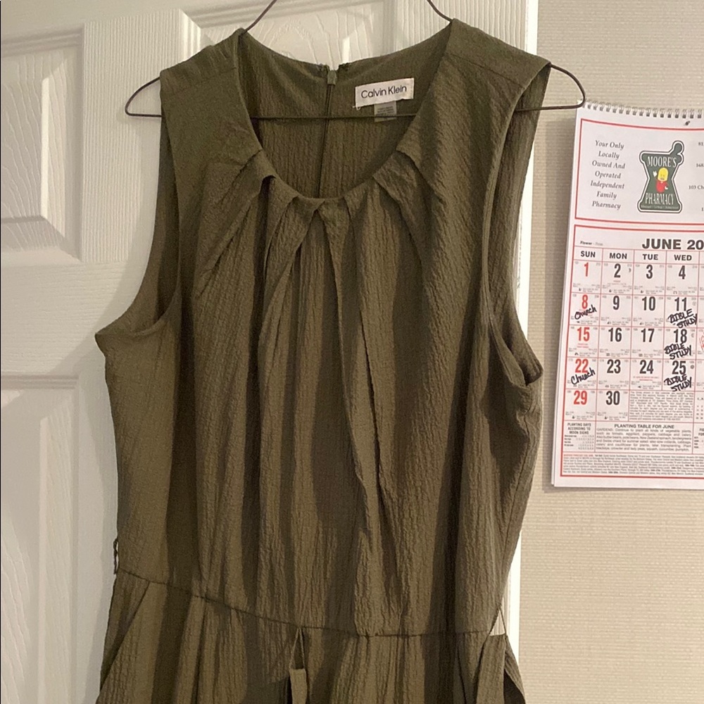 Calvin Klein Khaki Sleeveless Jumpsuit